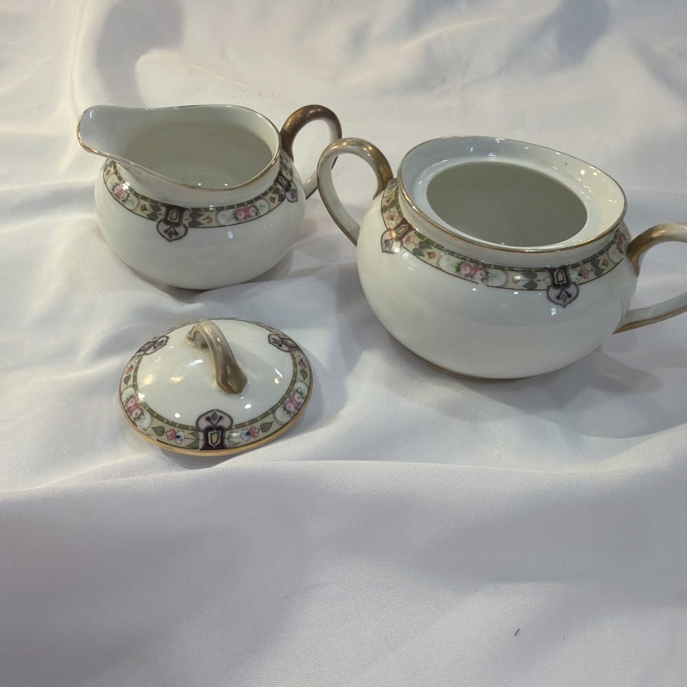 3 Pc Rare Noritake Nippon 1920's Vintage Serving Sugar/creamer Tea Victorian 56